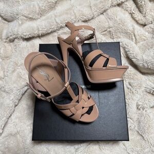 YSL Platform Heels Nude Size 37.5